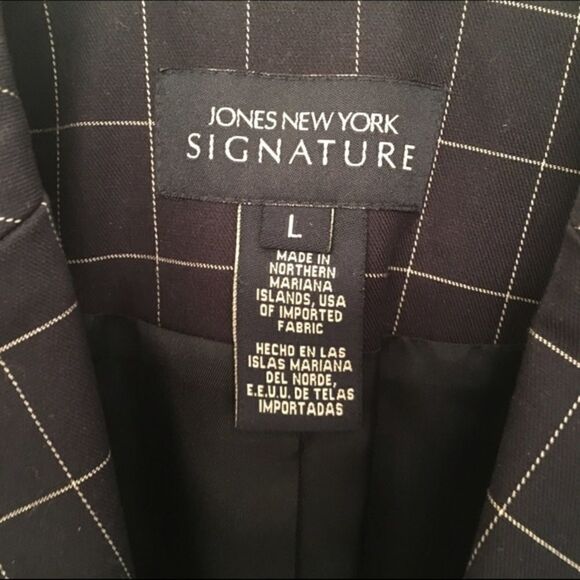Jones New York Jacket . Navy with White Checks - Picture 2 of 3